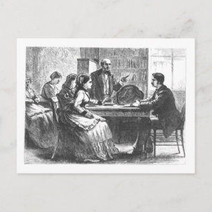 Carte Postale Une femme négocie avec un directeur d'usine, assis