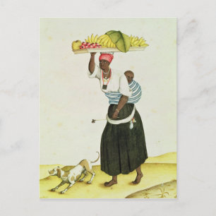 Carte Postale Une femme portant un bac de fruits sur sa tête