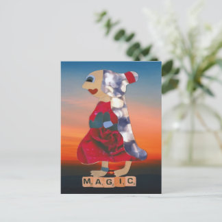 Carte Postale Une femme rose en fleurs dans le ciel est la limit