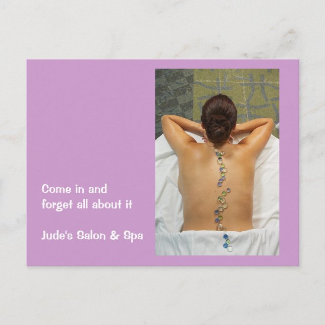 Carte Postale Une Femme Se Faire Masser Par La Pierre (Devant)