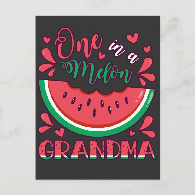 Carte Postale Une fête d'anniversaire de grand-mère melon (Devant)