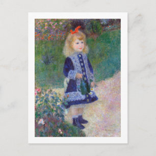 Carte Postale Une fille avec une canne d'arrosage, Renoir
