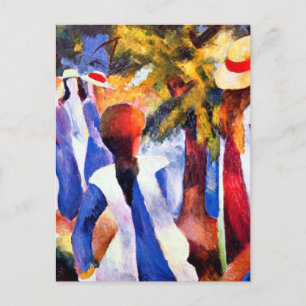 Carte Postale Une fille dans la verdure par August Macke 