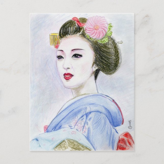 CARTE POSTALE UNE FILLE DE MAIKO (Devant)
