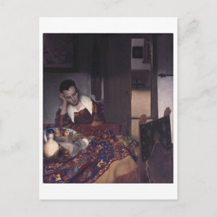 Carte Postale Une fille endormie par Johannes Vermeer