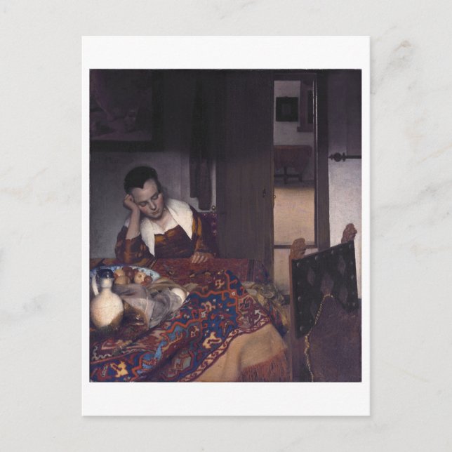 Carte Postale Une fille endormie par Johannes Vermeer (Devant)