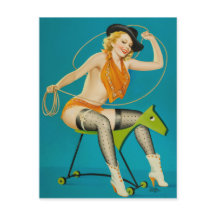 Une fille qui fait le tour du cheval