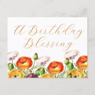 Carte Postale Une Fleur de Bénédiction d'Anniversaire