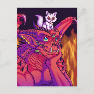 Carte Postale Une gargouille et son animal de compagnie