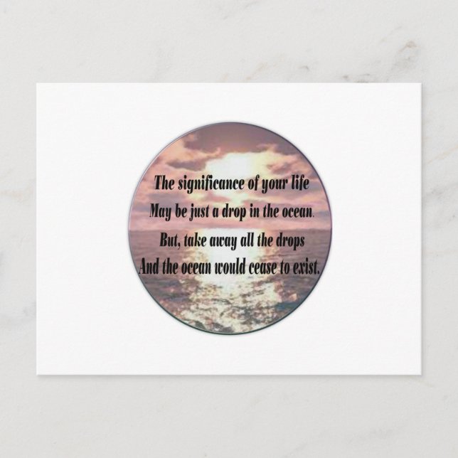 Carte Postale Une goutte dans l'océan (Devant)