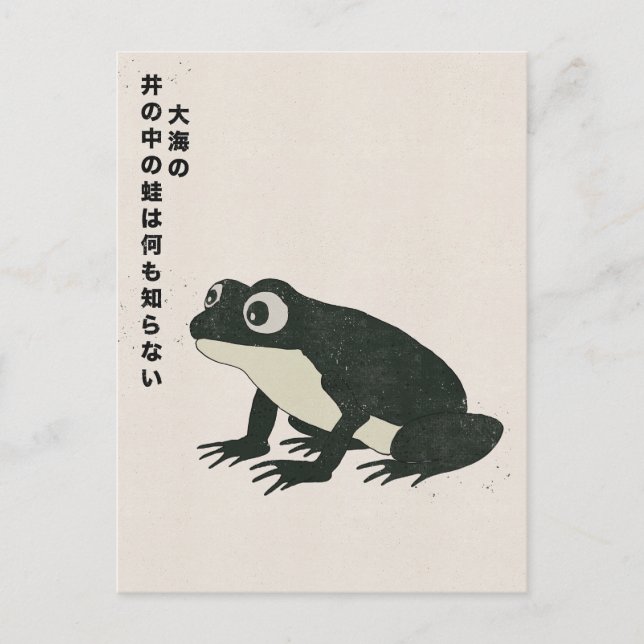 Carte Postale Une grenouille dans un puits ne connaît rien de la (Devant)