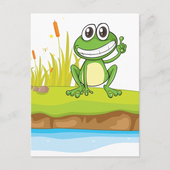 Carte Postale Une grenouille et de l'eau (Devant)