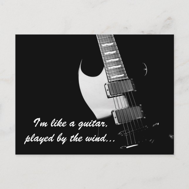 Carte Postale Une guitare noire (Devant)