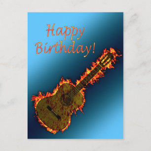 Carte Postale Une guitare si chaude que vous pouvez voir les fla