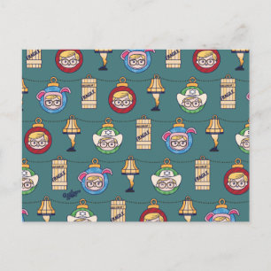 Carte Postale Une histoire de Noël   Motif de Ralphie et d'ornem