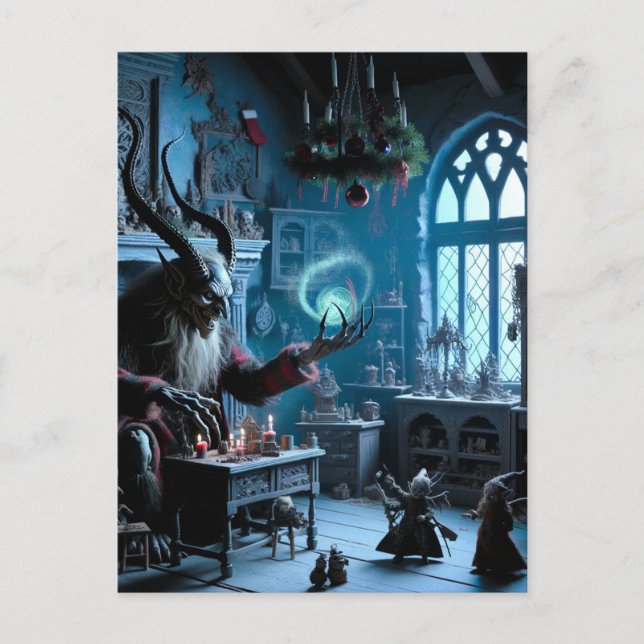 Carte Postale Une horreur de Noël Krampus AI Généré Art (Devant)