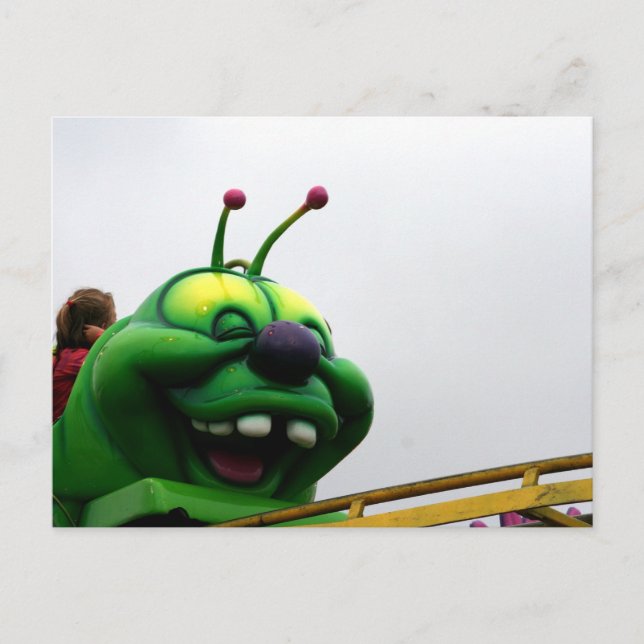 Carte Postale Une image de la foire de la chenille verte (Devant)