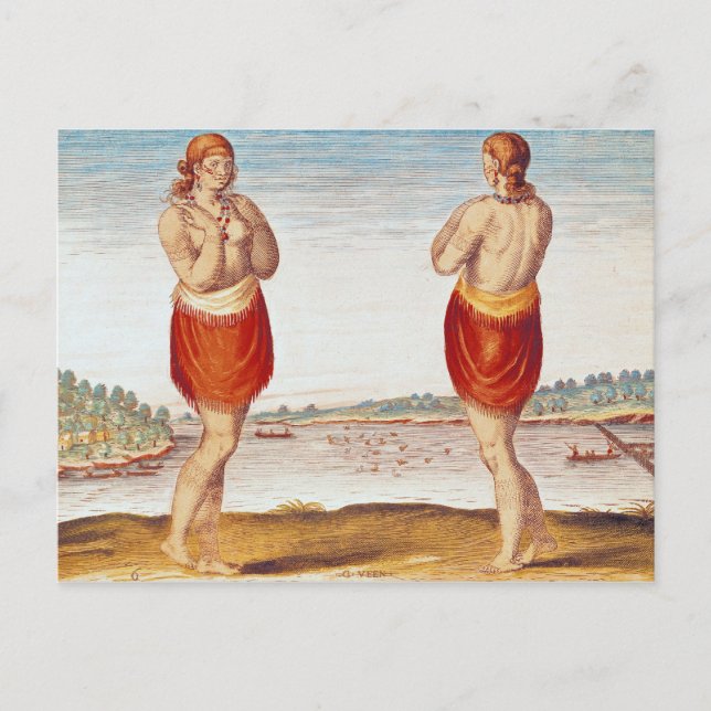 Carte Postale Une jeune femme noble de Secoton (Devant)