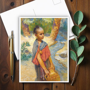 Carte Postale Une jeune fille au bord d'une rivière par Arthur B