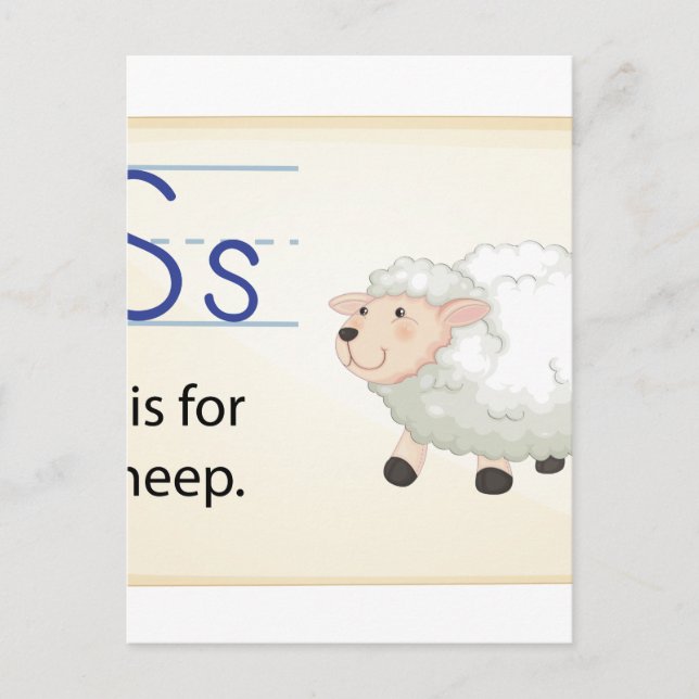 Carte Postale Une lettre S pour les moutons (Devant)