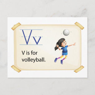 Carte Postale Une lettre V pour le volley-ball