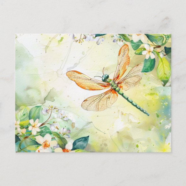 Carte Postale Une libellule de printemps (Devant)
