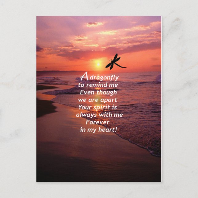 Carte Postale Une libellule pour me rappeler (Devant)