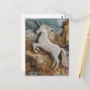 Carte Postale Une licorne magnifique en technique mixte