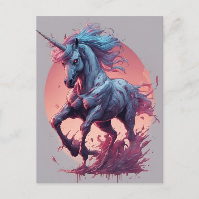 Carte Postale Une licorne zombie (Devant)