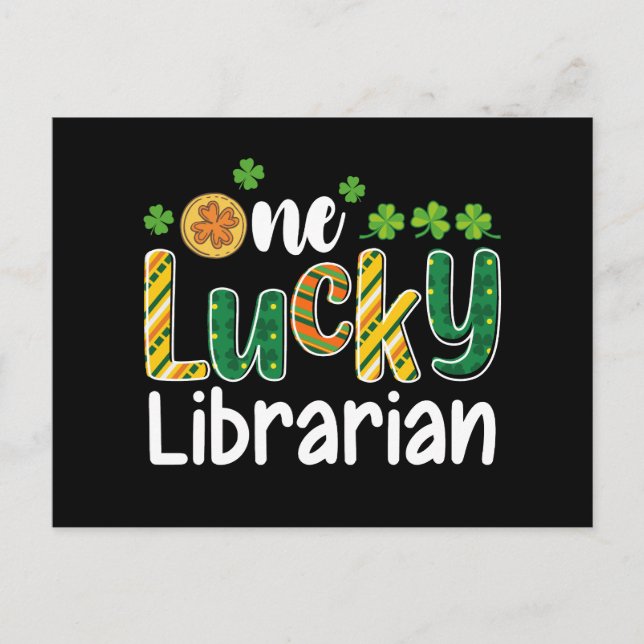Carte Postale Une Lucky Librarian School St Patrick's Day (Devant)