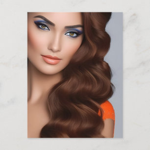 Carte Postale Une magnifique femme de longue date en orange