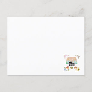 Carte Postale Une Maison, Deux Chats, Trois Repas, Quatre Saison