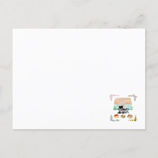 Carte Postale Une maison, deux chats, trois repas, quatre saison
