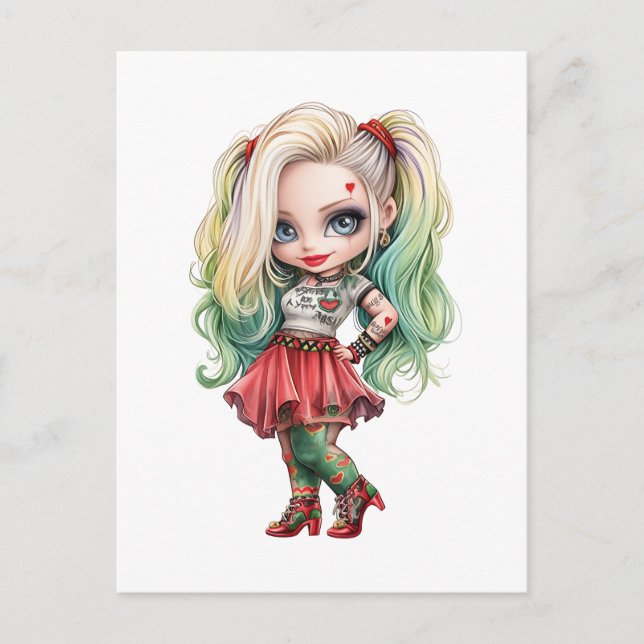 Carte Postale Une mignonne fille Halloween collection de design  (Devant)