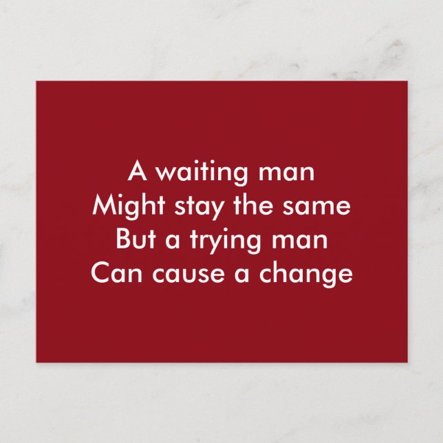 Carte Postale Une motivation d'homme éprouvant (Devant)