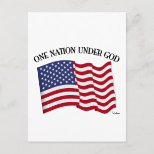 Carte Postale Une nation sous Dieu avec le drapeau américain