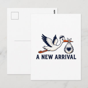 Carte Postale Une nouvelle arrivée Fête de bébé cigogne