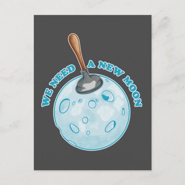 Carte Postale Une nouvelle astronomie de lune amusante (Devant)