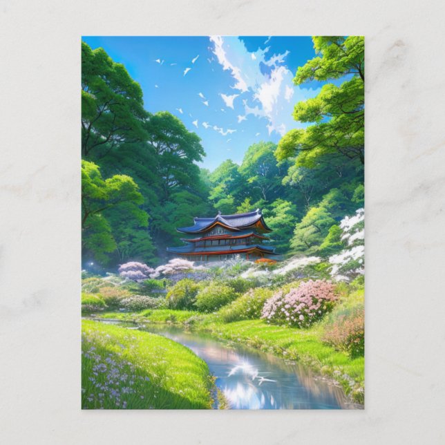 Carte Postale Une oasis au coeur de la forêt (Devant)