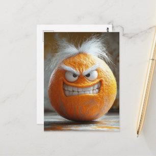 Carte Postale Une orange en colère effrayante
