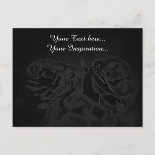 Carte Postale Une paire de roses en noir