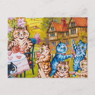 Carte Postale Une partie de thé d'été par Louis Wain