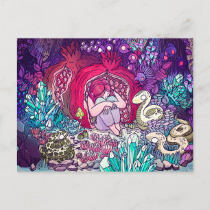 Carte Postale Une petite fille se cachant dans une grenade