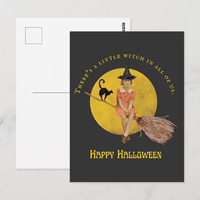 Carte Postale Une Petite Sorcière En Nous Tous Halloween (Devant / Derrière)