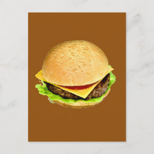 Carte Postale Une photo de gros cheeseburger juteux
