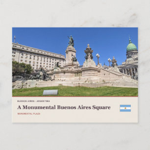 Carte Postale Une place monumentale de Buenos Aires