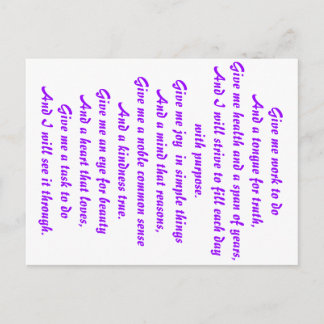 Carte Postale Une prière d'espoir