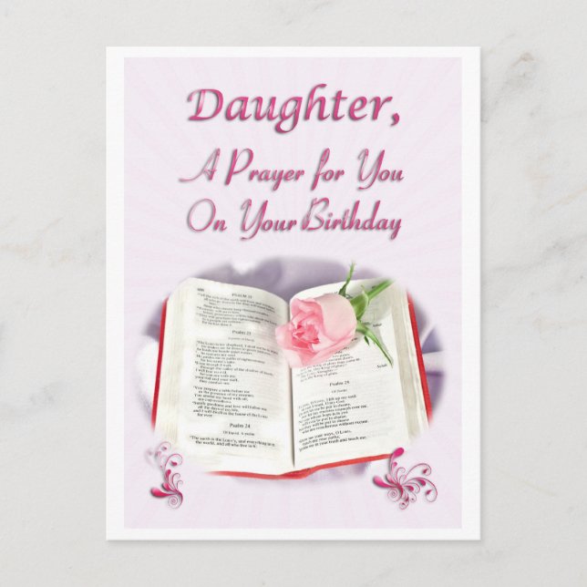Carte Postale Une prière pour une fille à son anniversaire (Devant)