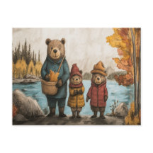 Une Promenade D'Automne Avec La Famille Des Ours A