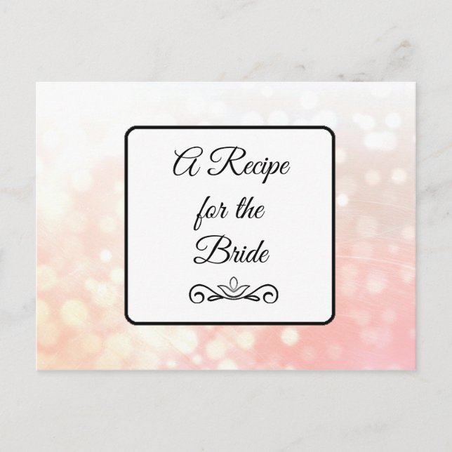 Carte Postale Une recette pour la Mariage mariée Recette Card (Devant)